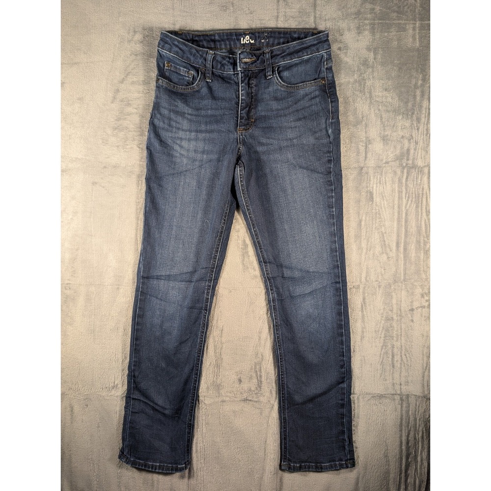 Lee Women's‎ Mid Rise Straight Leg Jeans Dark Wash Size 14P